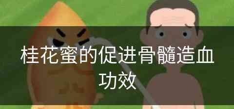 桂花蜜的促进骨髓造血功效(桂花蜜的促进骨髓造血功效是什么)